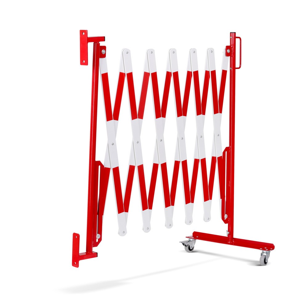 Produktabbildung Nr. 8: dancop Scherengitter, Rollen einseitig, Wandmontage, Breite 4.000 mm, rot/weiss