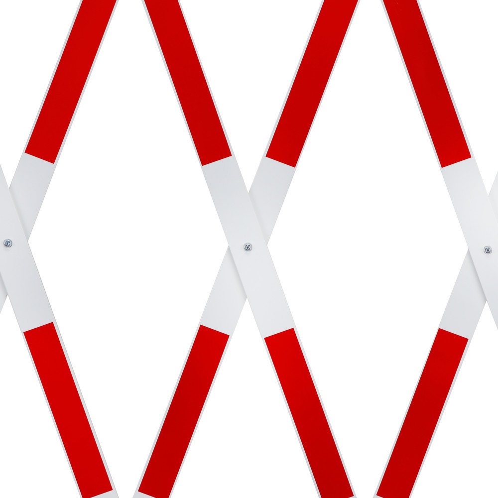 Produktabbildung Nr. 9: dancop Scherengitter, Standfuss beidseitig, Breite 4.000 mm, rot/weiss