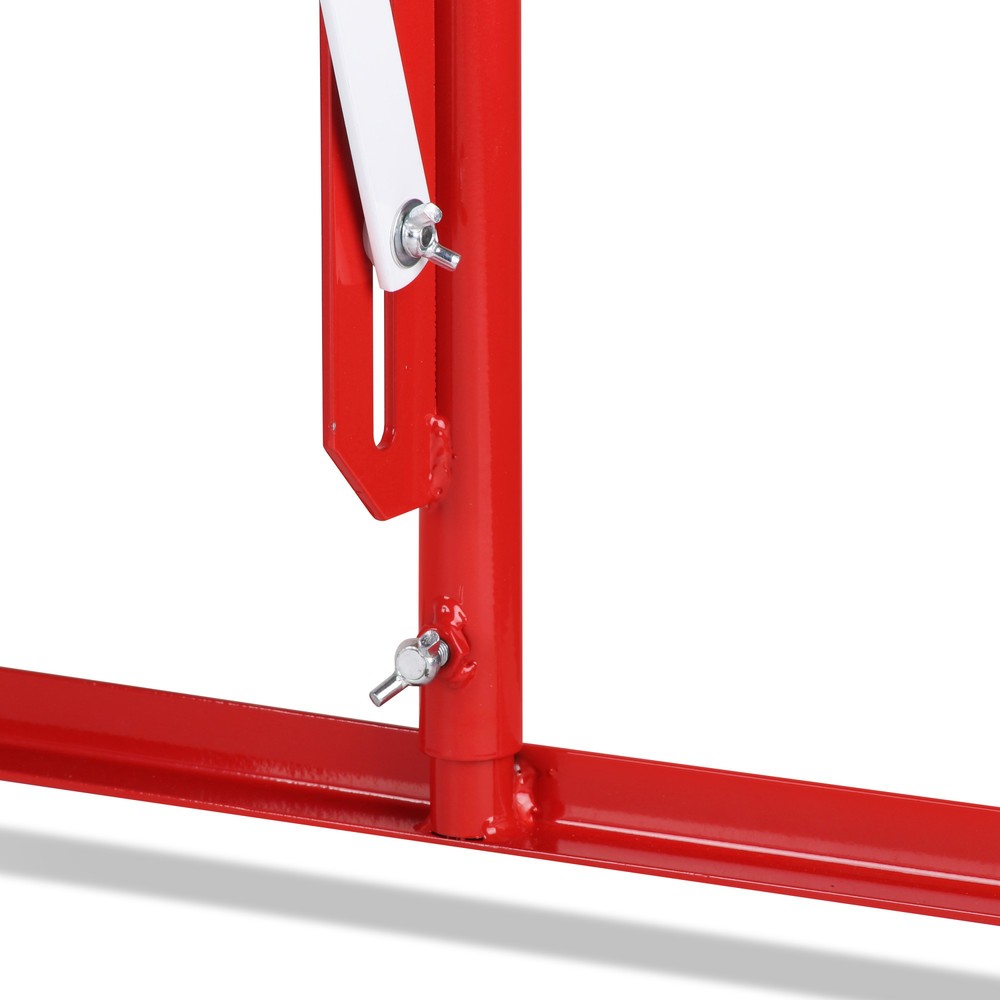 Produktabbildung Nr. 10: dancop Scherengitter, Standfuss beidseitig, Breite 3.600 mm, rot/weiss