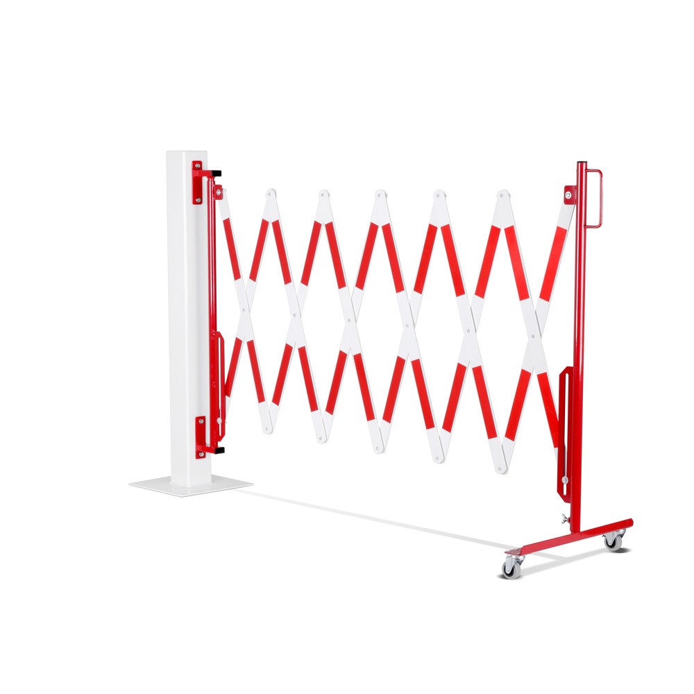 Produktabbildung Nr. 10: dancop Scherengitter, Rollen einseitig, Wandmontage, Breite 4.000 mm, rot/weiss