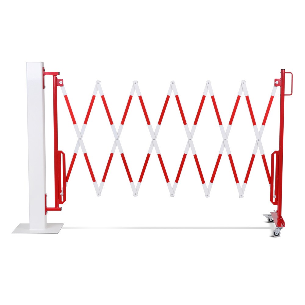 Produktabbildung Nr. 11: dancop Scherengitter, Rollen einseitig, Wandmontage, Breite 3.600 mm, rot/weiss
