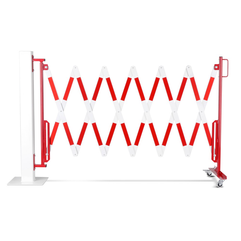 Produktabbildung Nr. 11: dancop Scherengitter, Rollen einseitig, Wandmontage, Breite 4.000 mm, rot/weiss