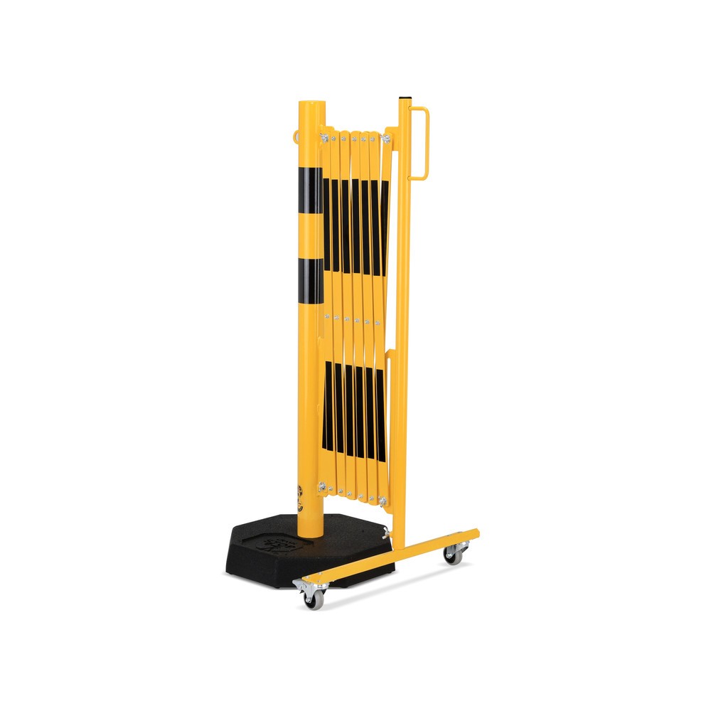Produktabbildung Nr. 2: dancop Scherengitter, 1 Rollenfuss, 1 Standpfosten, Breite 3.600 mm, gelb/schwarz