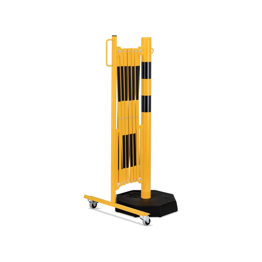 Produktabbildung Nr. 4: dancop Scherengitter, 1 Rollenfuss, 1 Standpfosten, Breite 3.600 mm, gelb/schwarz