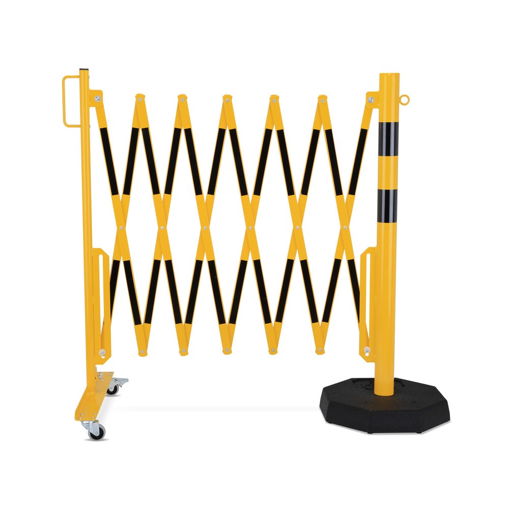 Produktabbildung Nr. 5: dancop Scherengitter, 1 Rollenfuss, 1 Standpfosten, Breite 3.600 mm, gelb/schwarz