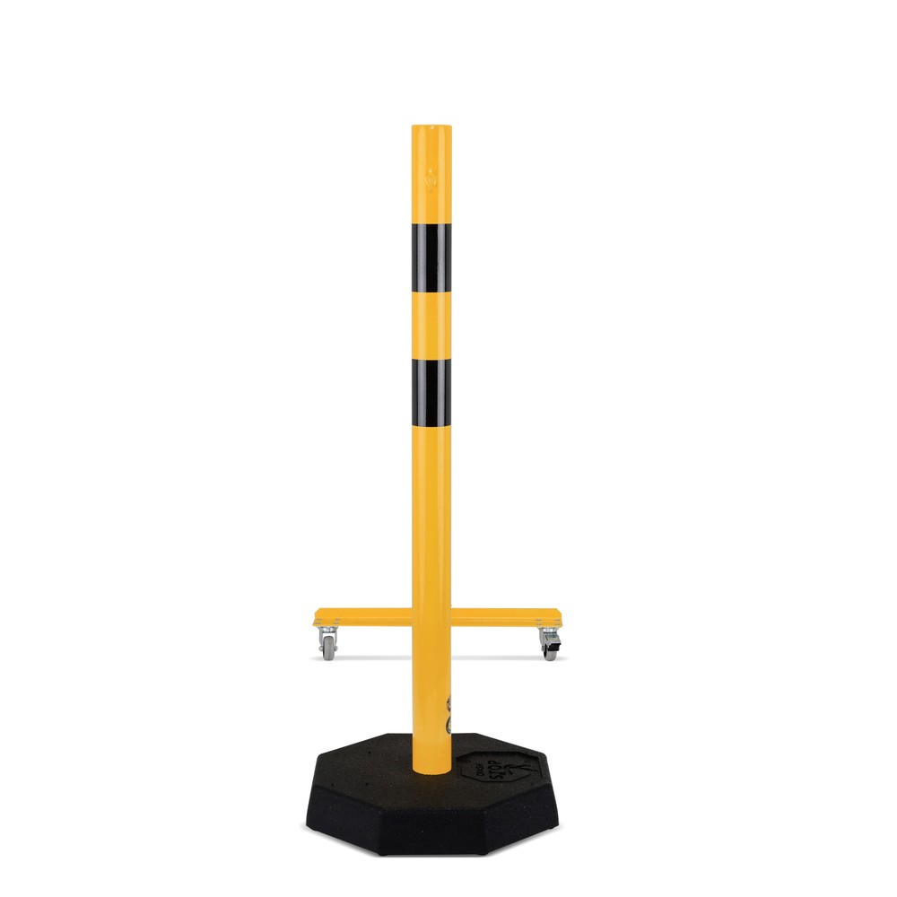 Produktabbildung Nr. 7: dancop Scherengitter, 1 Rollenfuss, 1 Standpfosten, Breite 3.600 mm, gelb/schwarz