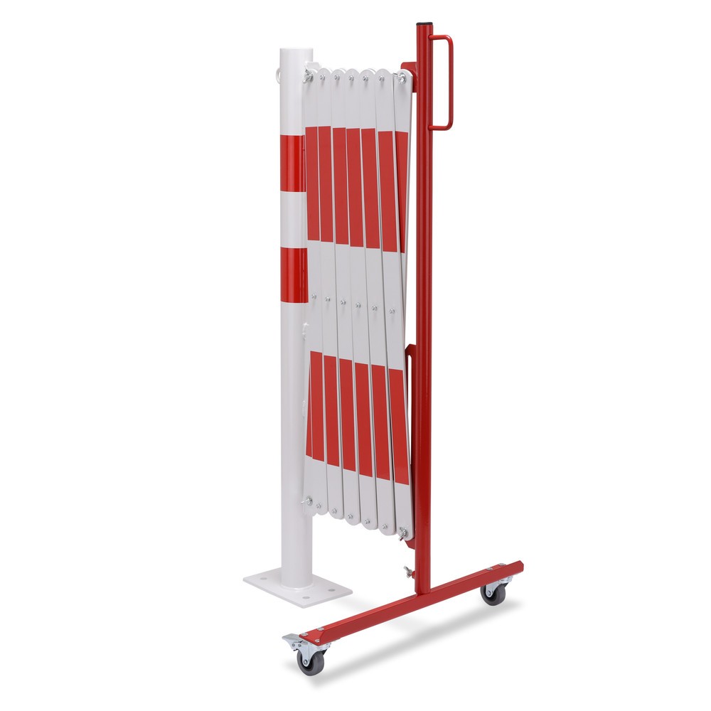 Produktabbildung Nr. 2: dancop Scherengitter mit Sperrpfosten, Ø 60 mm, Breite 4.000 mm, rot/weiss