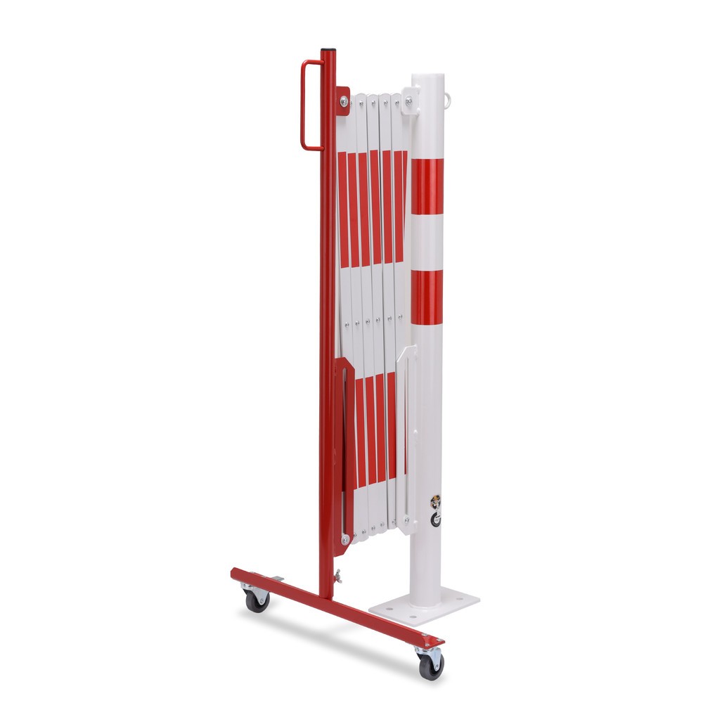 Produktabbildung Nr. 4: dancop Scherengitter mit Sperrpfosten, Ø 60 mm, Breite 3.600 mm, rot/weiss