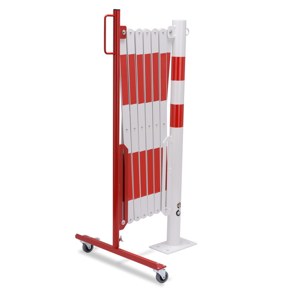 Produktabbildung Nr. 4: dancop Scherengitter mit Sperrpfosten, Ø 60 mm, Breite 4.000 mm, rot/weiss