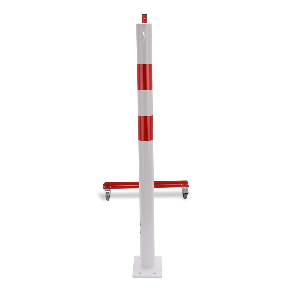 Produktabbildung Nr. 7: dancop Scherengitter mit Sperrpfosten, Ø 60 mm, Breite 4.000 mm, rot/weiss