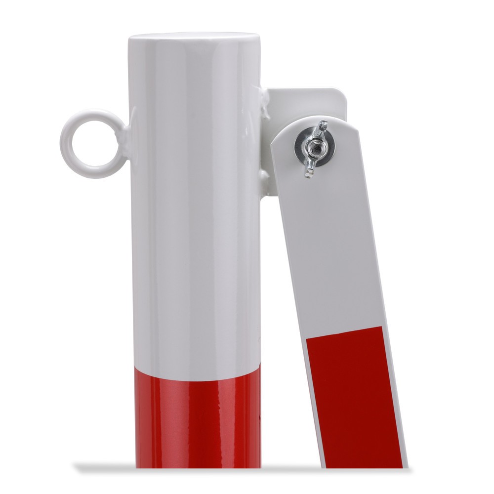 Produktabbildung Nr. 9: dancop Scherengitter mit Sperrpfosten, Ø 60 mm, Breite 4.000 mm, rot/weiss