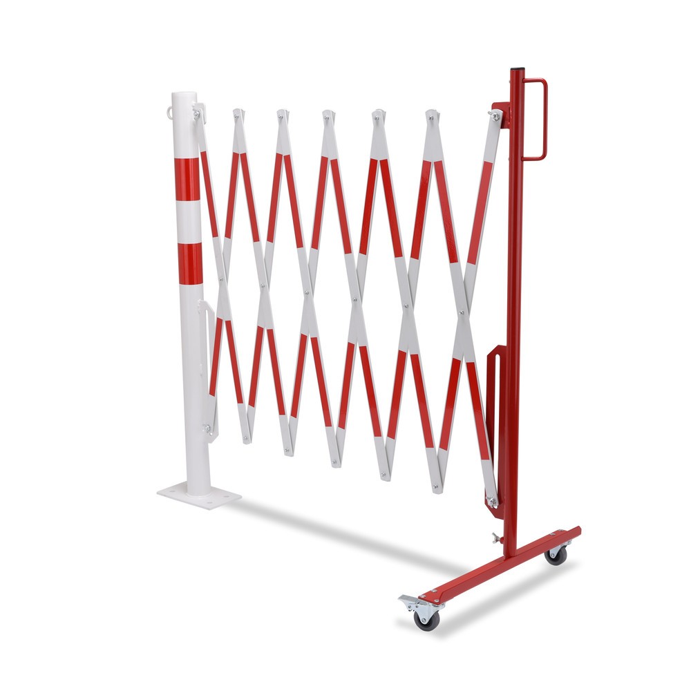 Produktabbildung Nr. 11: dancop Scherengitter mit Sperrpfosten, Ø 60 mm, Breite 3.600 mm, rot/weiss