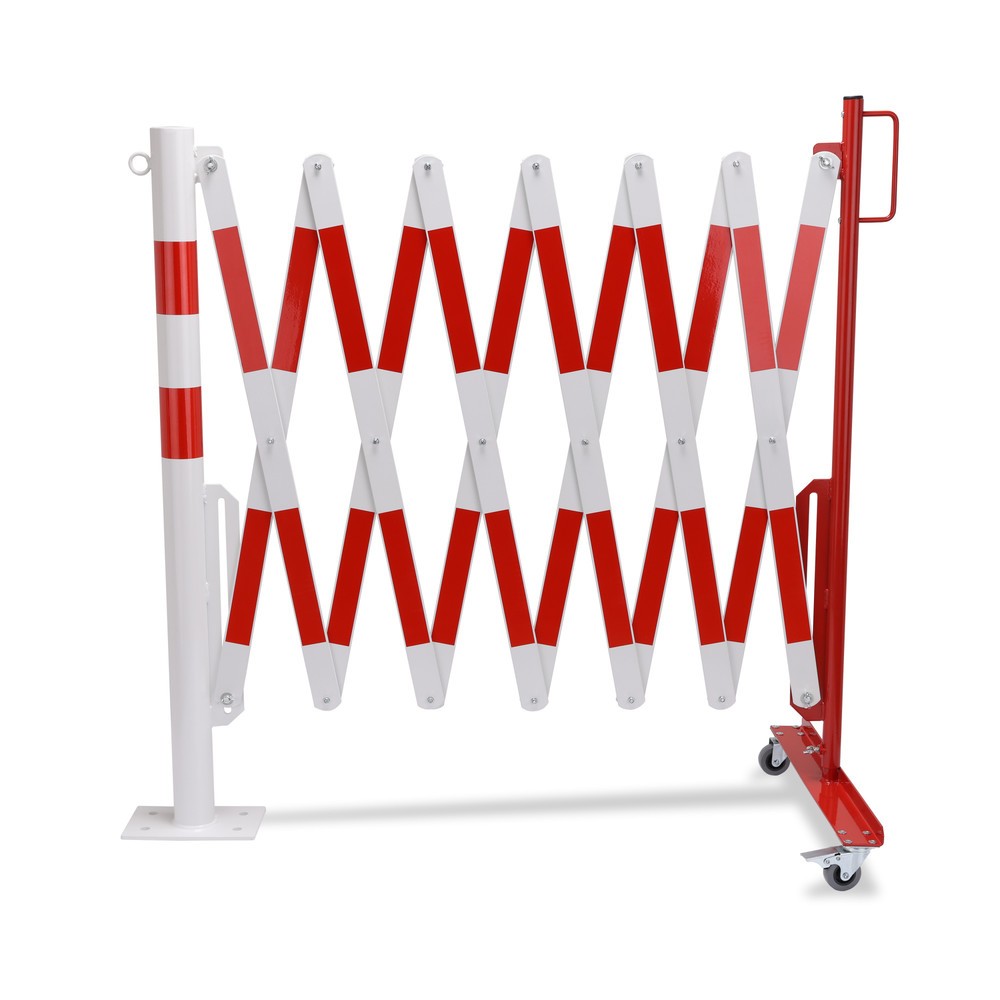 Produktabbildung Nr. 11: dancop Scherengitter mit Sperrpfosten, Ø 60 mm, Breite 4.000 mm, rot/weiss