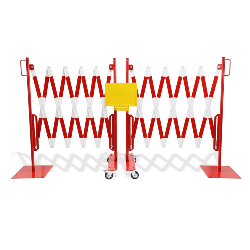 Produktabbildung Nr. 5: dancop Scherengitter-Set, 2 Rollenfüsse, 2 Fussplatten, Breite 2x 2.000 mm, rot/weiss