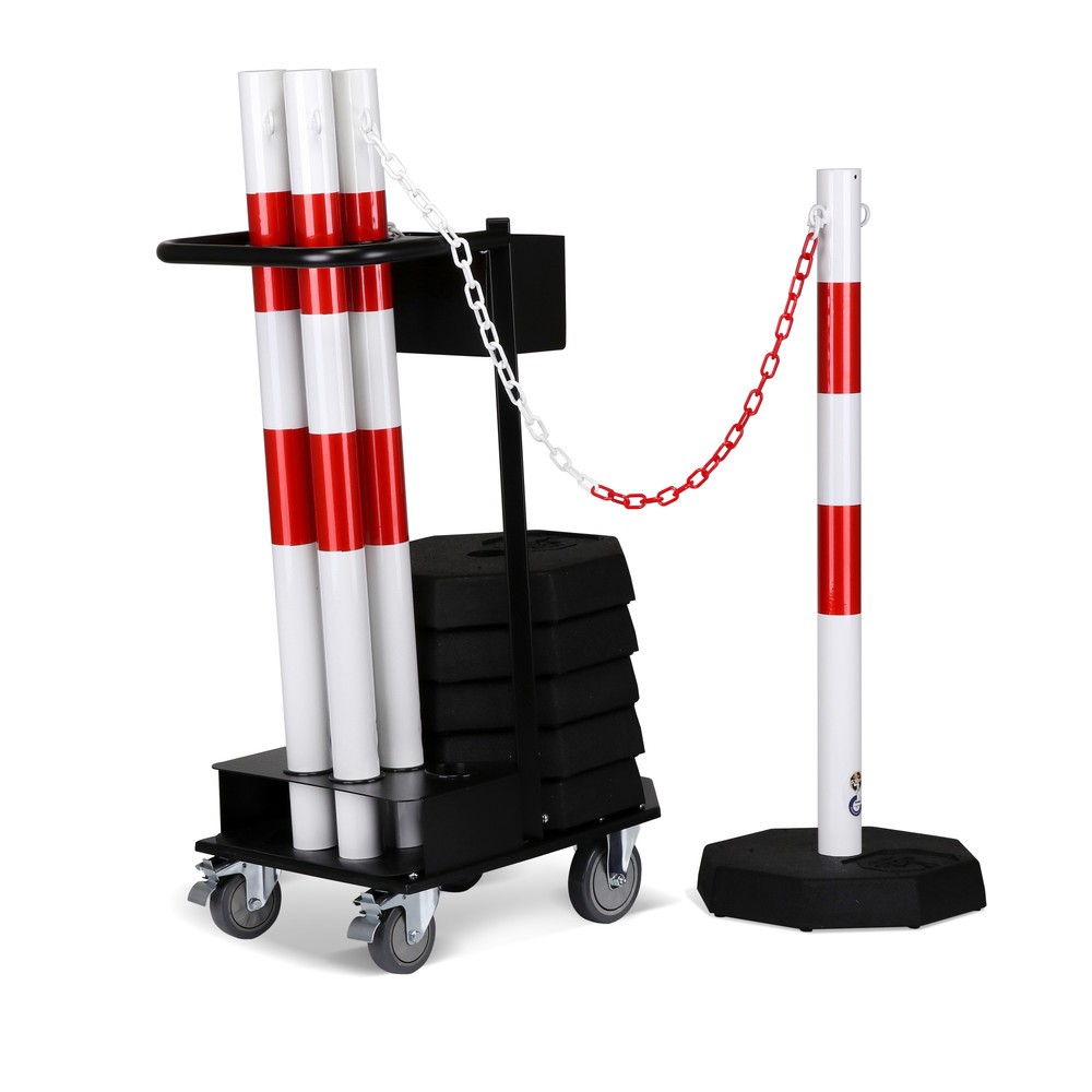 Produktabbildung Nr. 11: dancop Support de stockage et de transport KPS-TG avec poteaux à chaîne, rouge/blanc