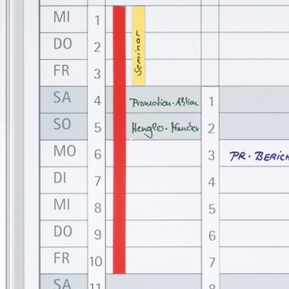 Produktabbildung Nr. 2: Datumsstreifen für FRANKEN Jahreskalender JetKalender, weiss, magnetisch