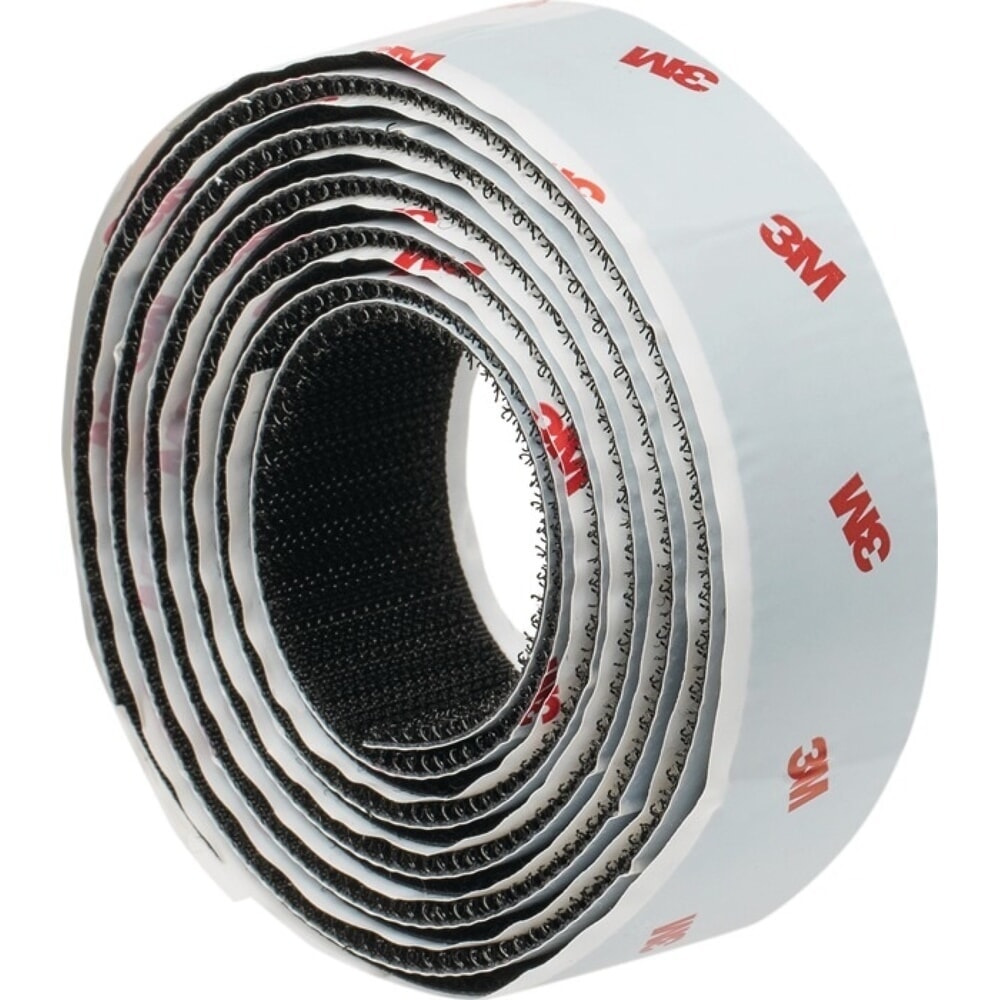 Produktabbildung: 3M™ Haken- und Schlaufenband SJ352B, Länge 1,25 m Breite 25 mm, schwarz, Blister