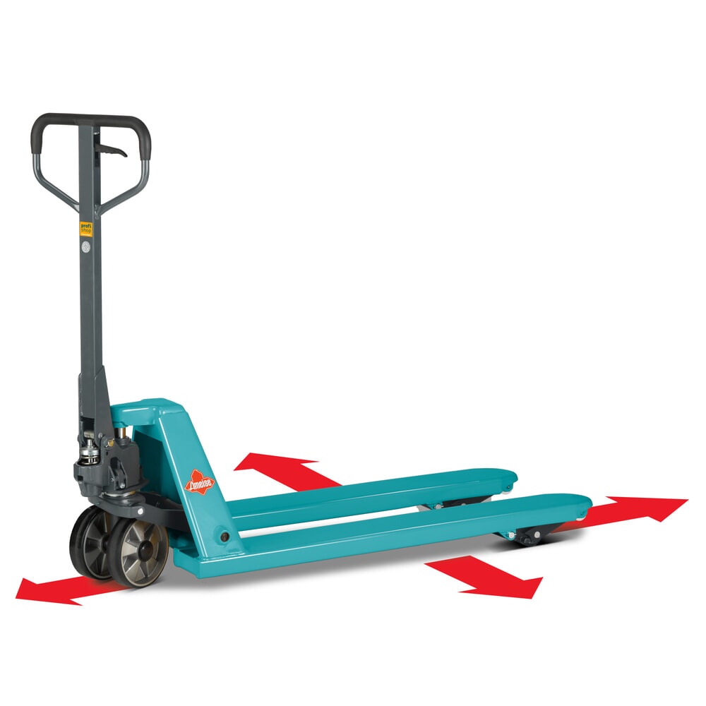 Produktabbildung: 4-Wege-Handhubwagen Ameise® PTM 2.5 Cross, Tragfähigkeit 2.500 kg
