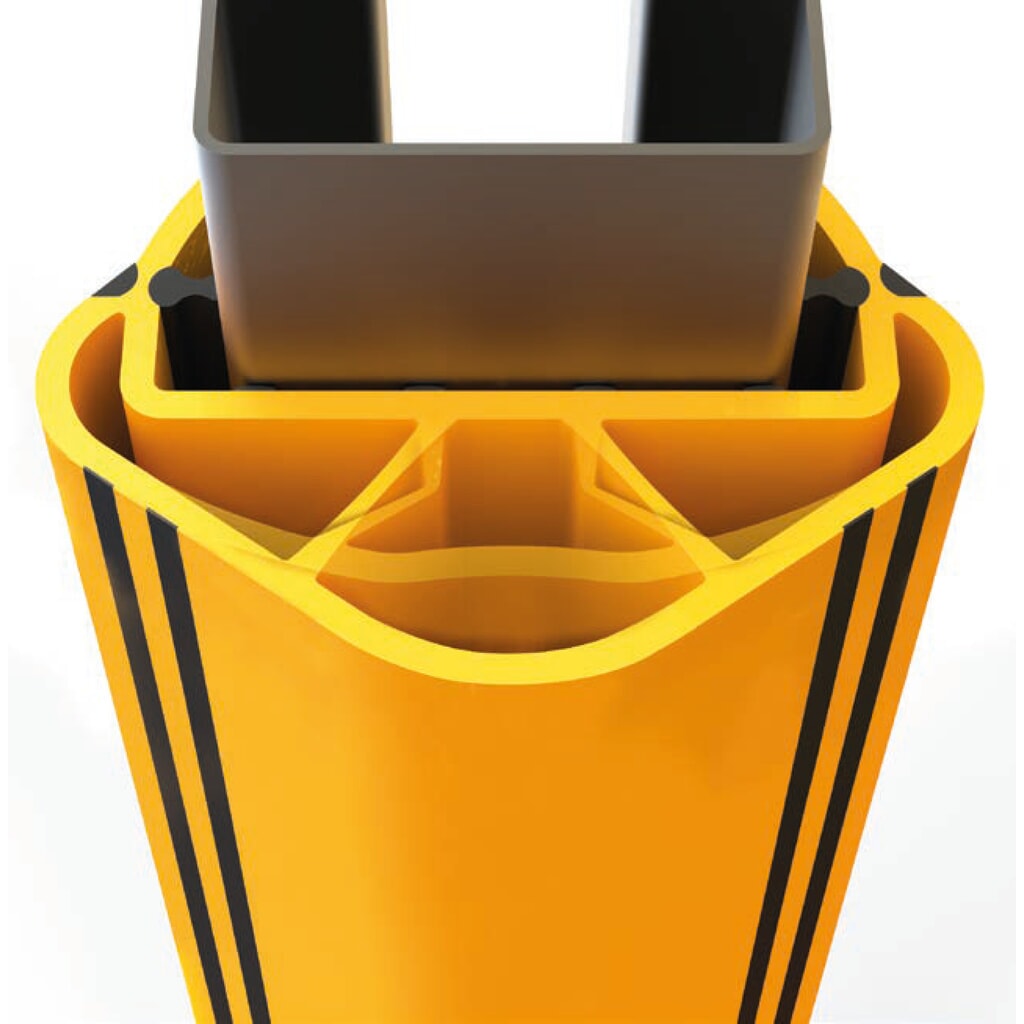 A-SAFE Anfahrschutz für Regale RackGuard (S) LLR aus MEMAPLEX®, Innenmass HxBxT 600 x 85 x 80 mm Produktabbildung Nr. 3: A-SAFE Anfahrschutz für Regale RackGuard (S) LLR aus MEMAPLEX®, Innenmass HxBxT 600 x 85 x 80 mm