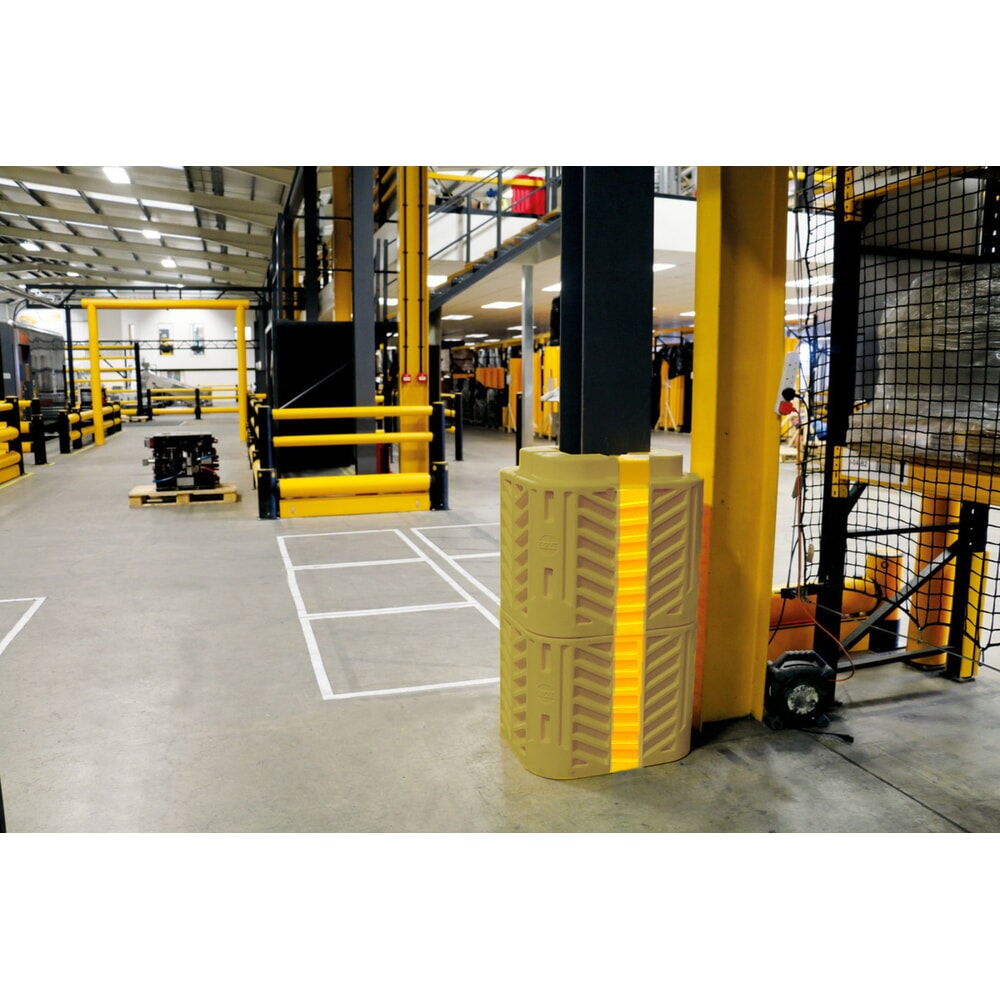 Produktabbildung Nr. 4: A-SAFE Distanzstücke aus MEMAPLEX® für Säulen-Anfahrschutz FlexiShield, gelb, Breite 100 mm