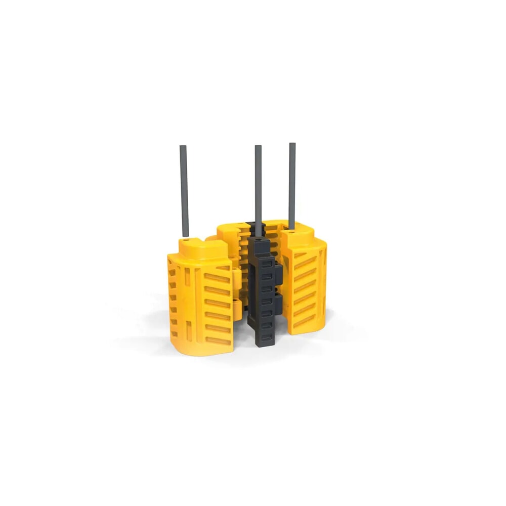 Produktabbildung Nr. 1: A-SAFE Distanzstücke aus MEMAPLEX® für Säulen-Anfahrschutz FlexiShield, schwarz, Breite 100 mm