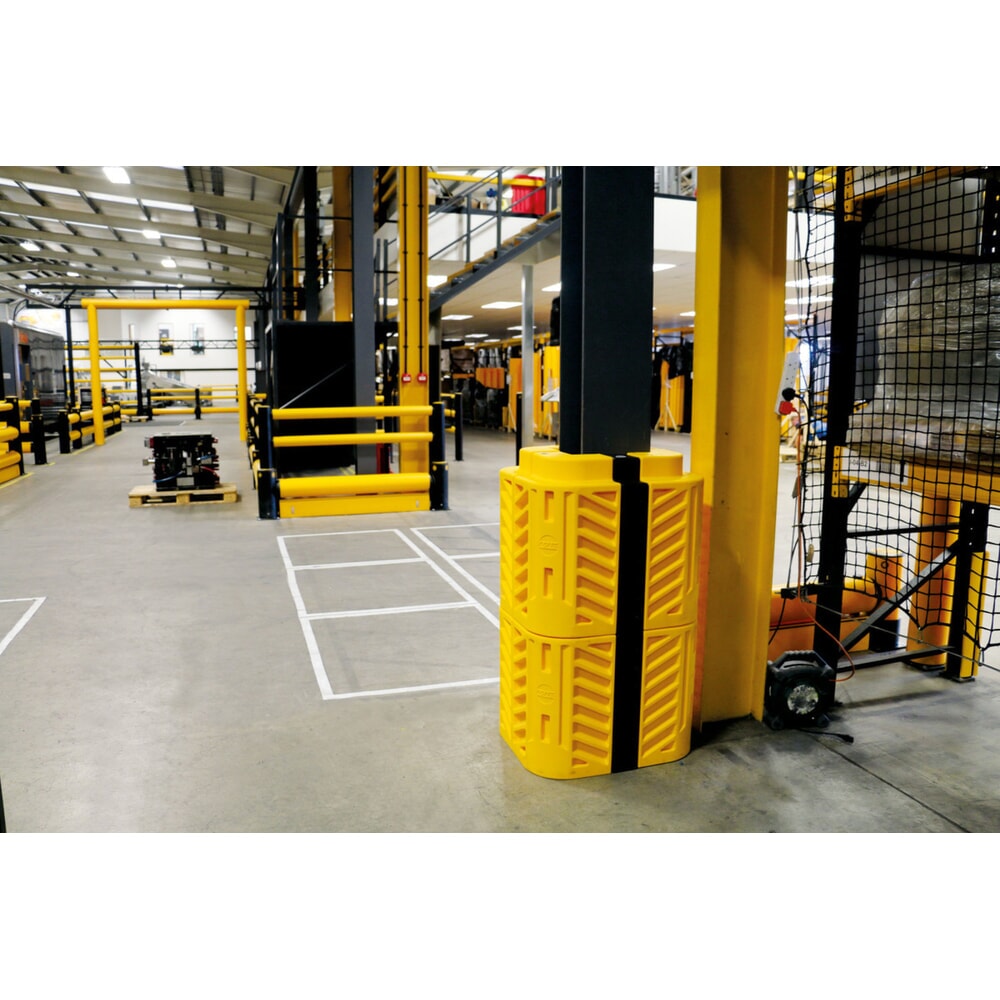 Produktabbildung Nr. 4: A-SAFE Distanzstücke aus MEMAPLEX® für Säulen-Anfahrschutz FlexiShield, schwarz, Breite 100 mm