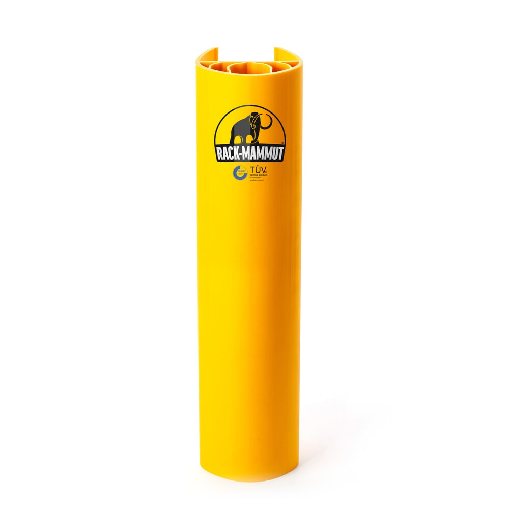 Produktabbildung: A.M.P.E.R.E. Anfahrschutz für Regale Rack Mammut®, aus Kunststoff, verkehrsgelb, Modell M, Innenmass HxB 600 x 90-110 mm