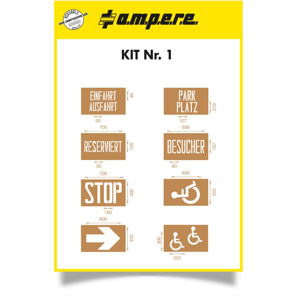 Produktabbildung: A.M.P.E.R.E. Schablonen Set Parken  à 8 Schablonen