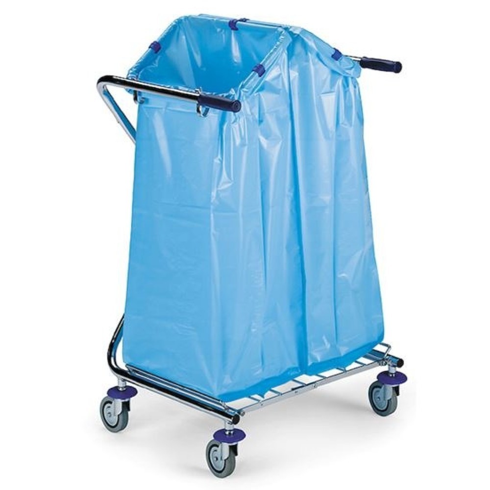 Produktabbildung: Abfallsammler Chrom IV Duo, 2 quadratische Halterahmen für 120-Liter-Abfallsäcke