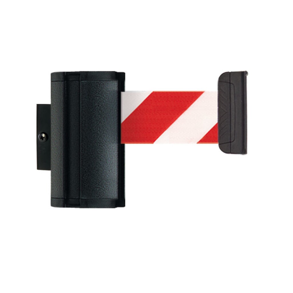 Absperr-Wandgurt M zum Einhängen, Länge 2,3 m, rot / weiss diagonal gestreift Produktabbildung: Absperr-Wandgurt M zum Einhängen, Länge 2,3 m, rot / weiss diagonal gestreift