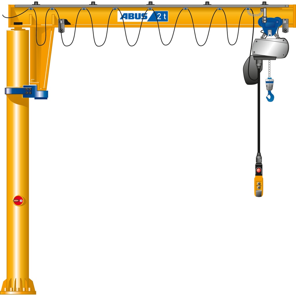 Produktabbildung: ABUS Schwenkkran VS, Säulenausführung, Dübelplatte, 360° Schwenkbereich, Ausladung 4 m, TK 250 kg