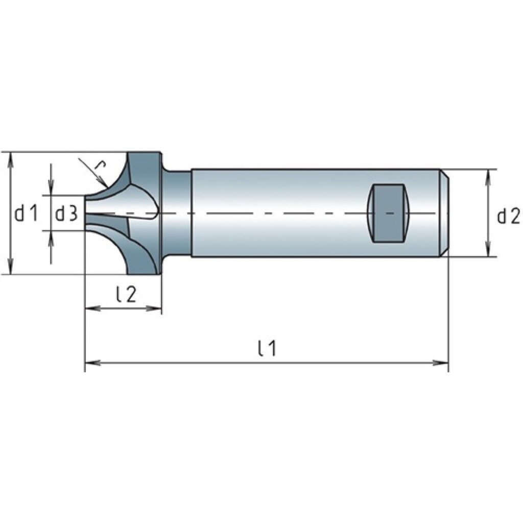 Produktabbildung Nr. 2: ALPEN Viertelkreisprofilfräser DIN 6518B Typ N, HSS-Co