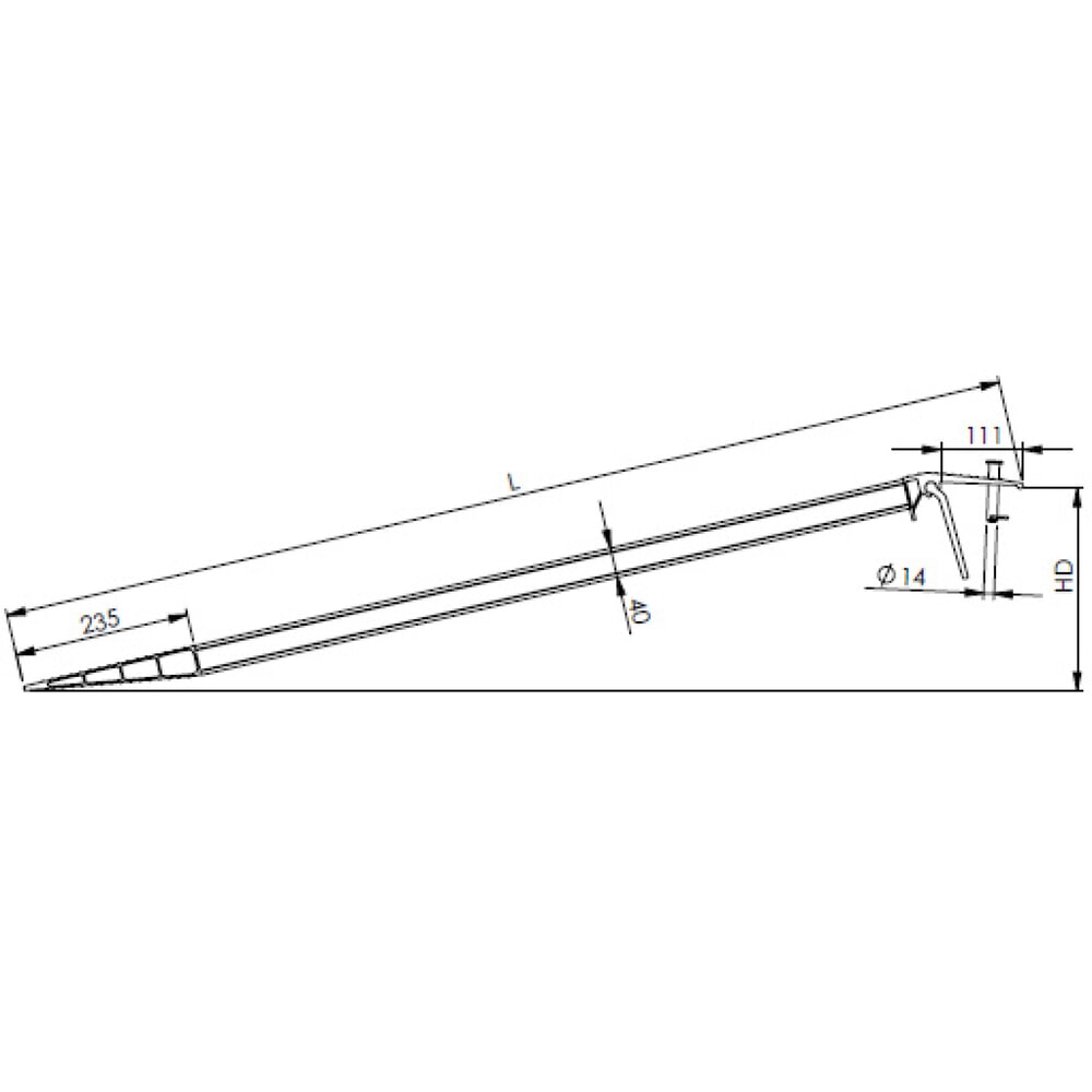 Produktabbildung Nr. 12: Altec Verladeschienen AOS, rutschsicher mit Sicherheitsbolzen und Sicherungslasche, Tragkraft 435 kg/Stück, BxL 200 x 1.500 mm