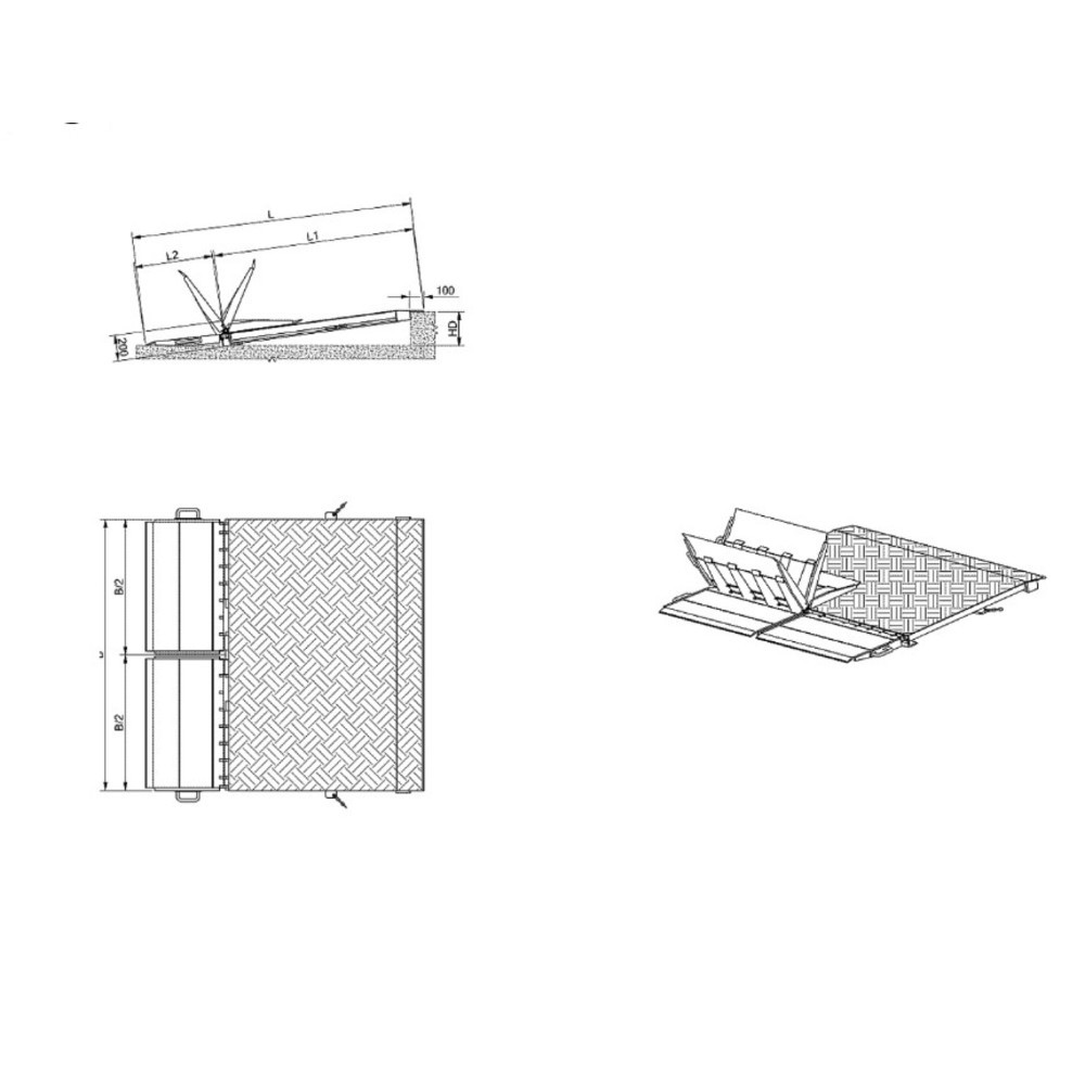 Produktabbildung Nr. 4: Altec Verladebrücke MC für Container, klappbar, für schwere Ladegüter, Tragkraft 7.300 kg, BxL 2.000 x 2.070 mm
