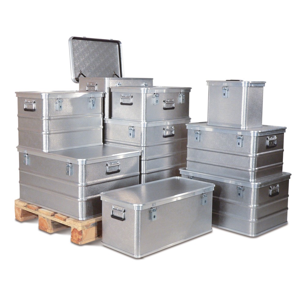 Produktabbildung: Gmöhling Alu-Transportbox Profi, strukturierte Oberfläche, 26 Liter