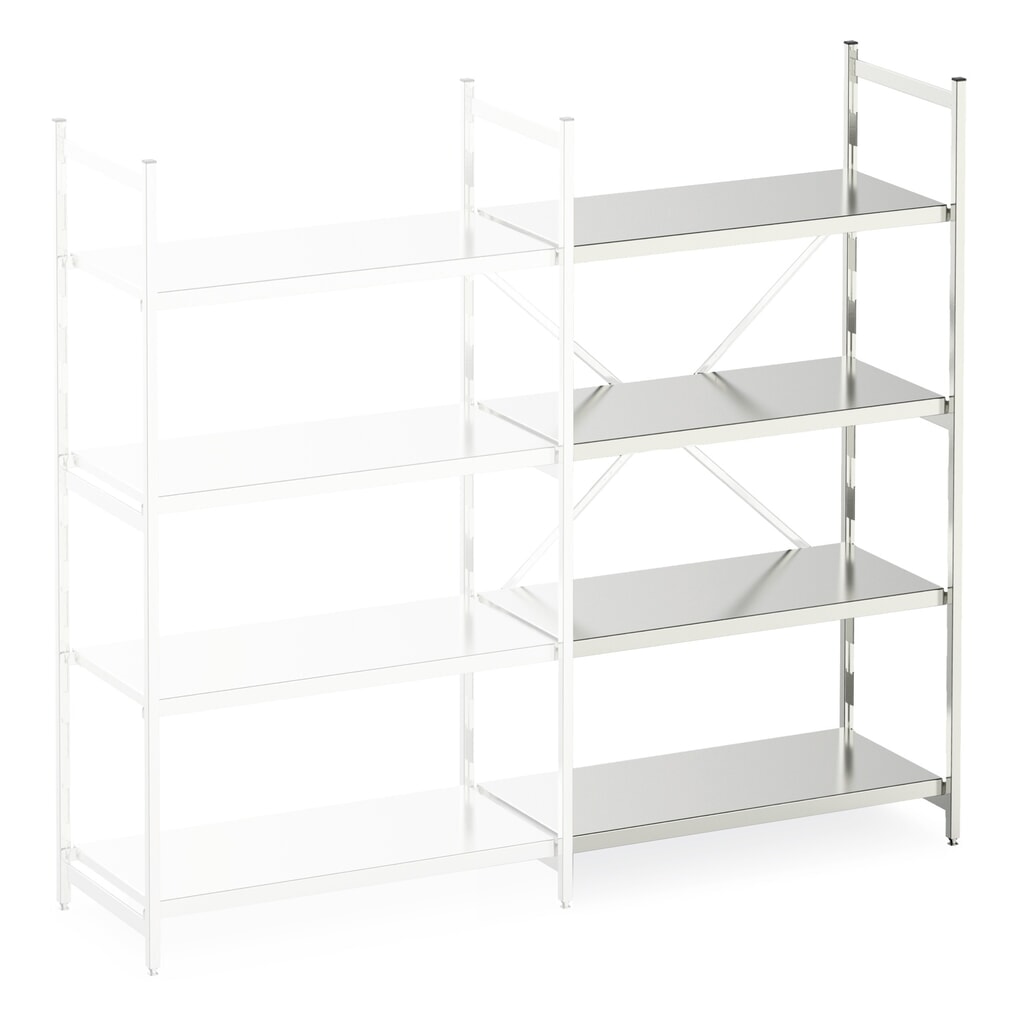 Produktabbildung: Aluminium-Regal mit geschlossenen Fachböden, AF, FL 600 kg, HxBxT 1.800 x 775 x 400 mm
