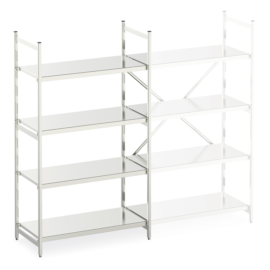 Produktabbildung: Aluminium-Regal mit geschlossenen Fachböden, GF, FL 600 kg, HxBxT 2.000 x 800 x 400 mm