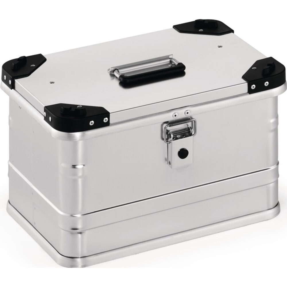 Produktabbildung: Aluminiumbox, mit Klappverschluss und Stapelecken, L432xB335xH277mm 29 l