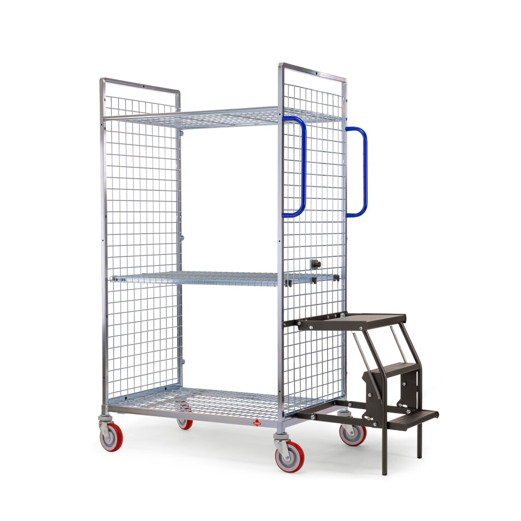 Produktabbildung Nr. 2: Ameise® Kommissionierwagen AK-M, 2 Gitterwände, inkl. 1 Zwischenboden, HxBxT 1.625 x 500 x 1.330 mm
