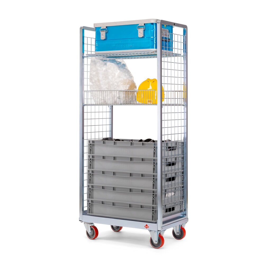 Ameise® Kommissionierwagen AK-S, 2 Gitterwände, HxBxT 1.560 x 405 x 700 mm Produktabbildung Nr. 2: Ameise® Kommissionierwagen AK-S, 2 Gitterwände, HxBxT 1.560 x 405 x 700 mm