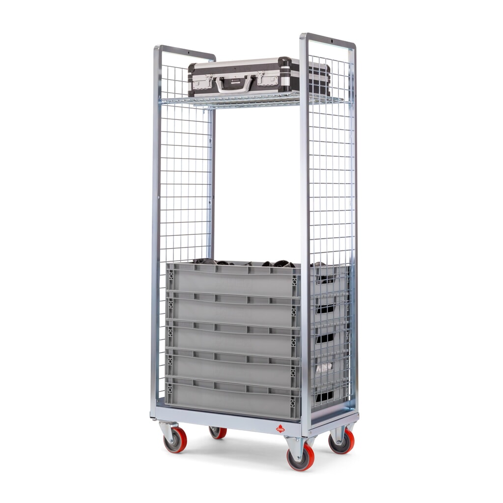 Ameise® Kommissionierwagen AK-S, 2 Gitterwände, HxBxT 1.560 x 405 x 700 mm Produktabbildung Nr. 3: Ameise® Kommissionierwagen AK-S, 2 Gitterwände, HxBxT 1.560 x 405 x 700 mm