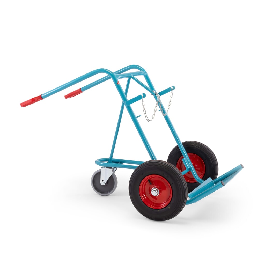 Produktabbildung Nr. 6: Ameise® Stahlflaschenkarre, für 2 Flaschen à 40-50 Liter, Stützrad, Luft-Bereifung
