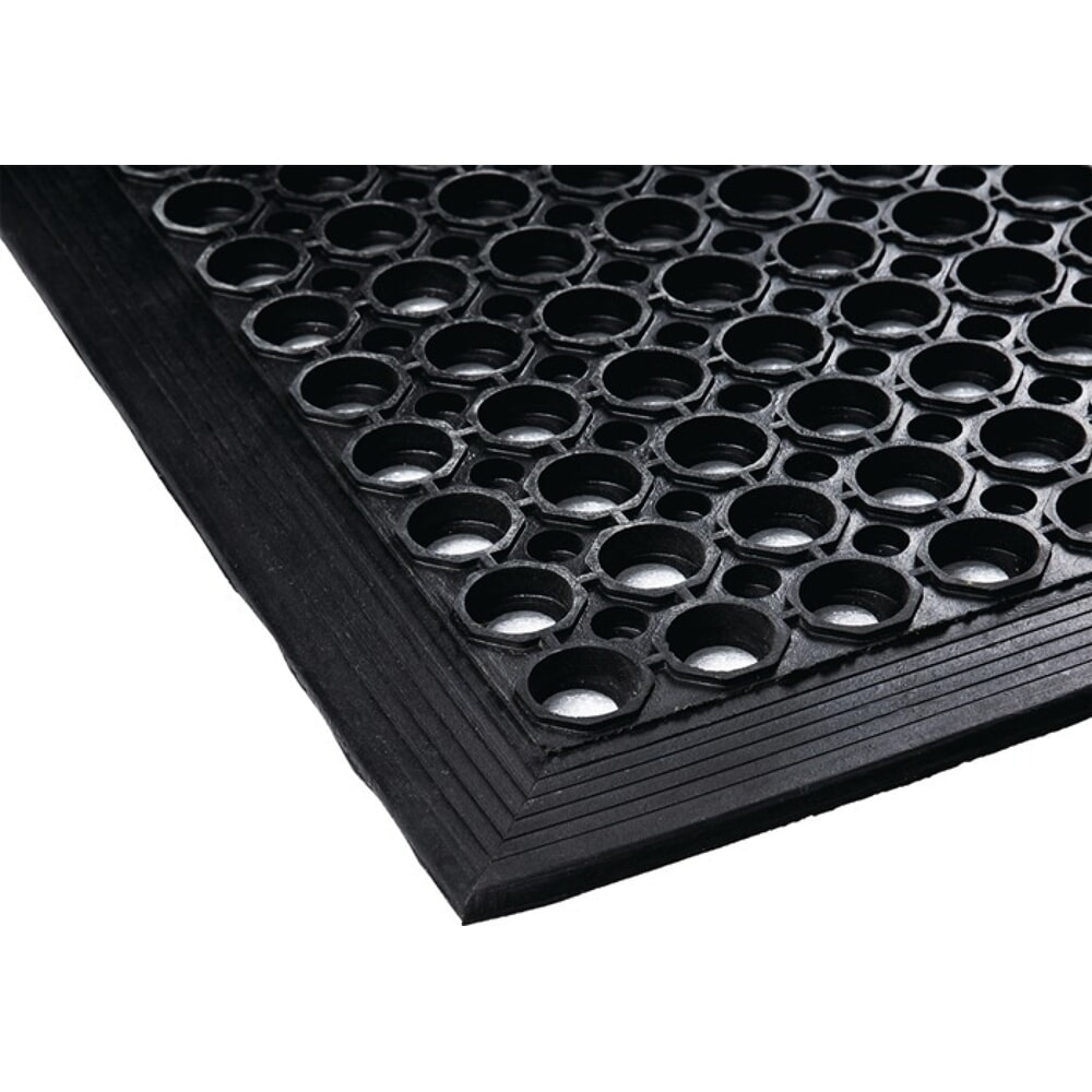 Produktabbildung: Anti-Ermüdungsmatte, schwarz NR/SBR, Breite 0,9 m Länge 1,5 m Dicke 12 mm, ohne Gewebeeinlage