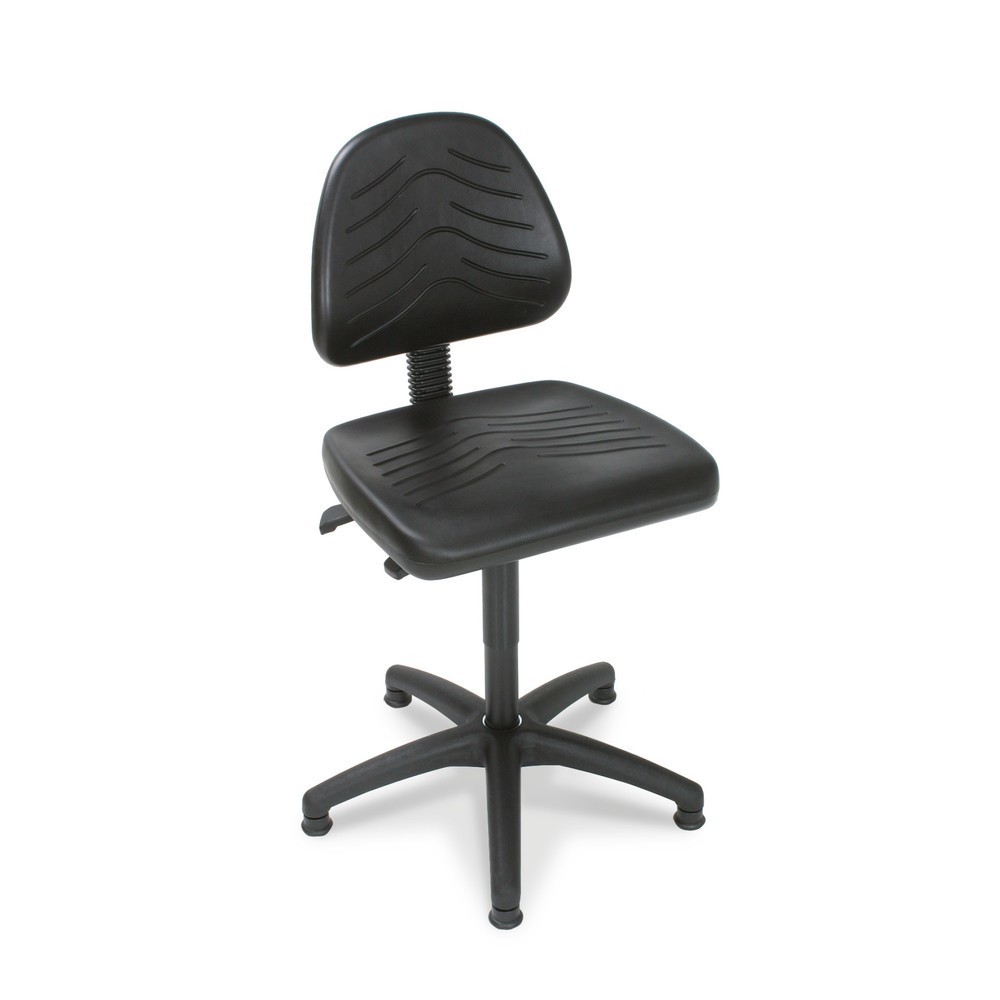 Produktabbildung: Arbeitsdrehstuhl Universal, Sitzhöhe 450-640 mm, Kunststoffbasis, Bodengleiter, Kunstleder, schwarz