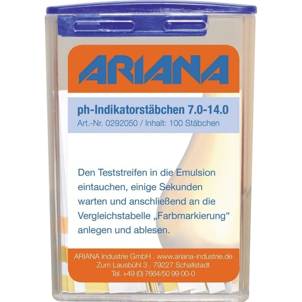 Produktabbildung Nr. 2: ARIANA Messstäbchen TRGS 611, 7,0-14,0 °dH, ph-Wert, Dose, 100 St.
