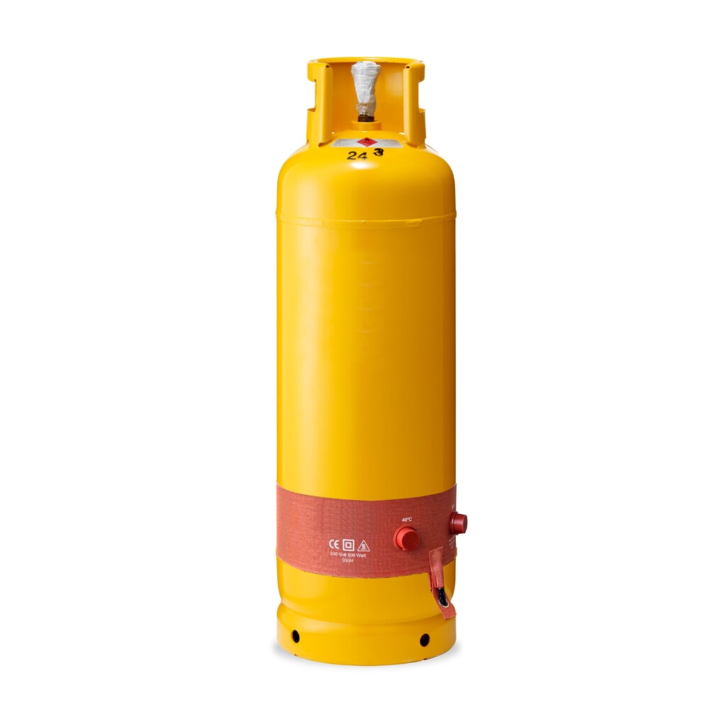 Produktabbildung: Kuhlmann Heizmanschette für Gasflaschen (22-33 kg), Silikon, 230 V, 500 W, Thermostat 40/55 ºC