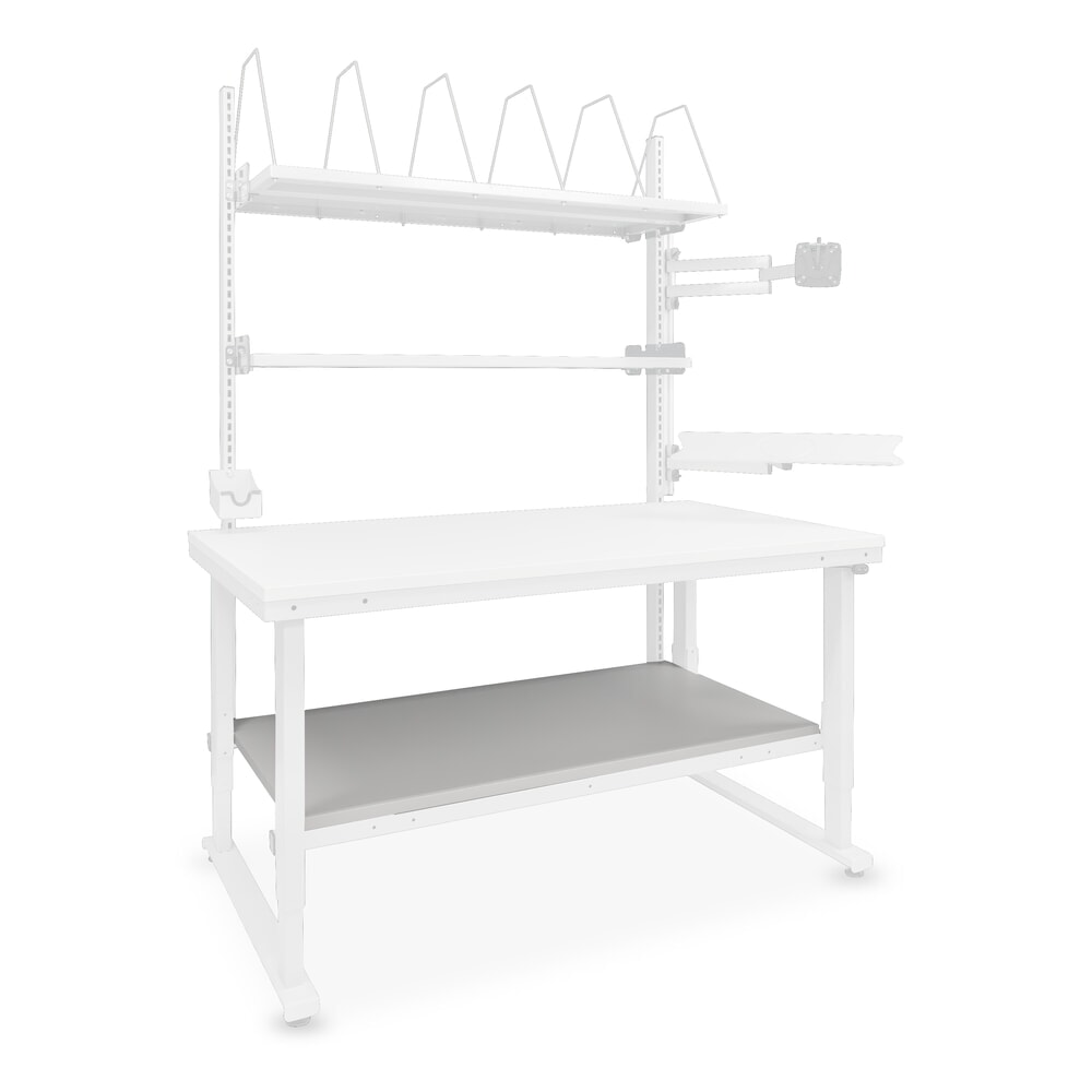 Produktabbildung: Zwischenboden für HEMMDAL Packtisch ERGO 4, inkl. Befestigungsmaterial, Tragfähigkeit 50 kg, BxT 1.600 x 900 mm