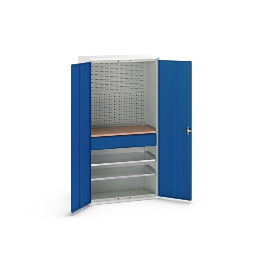bott verso Flügeltürschrank mit 1 Schublade, mit 2 Fachböden und Rückwand, BxTxH: 1050 x550 x 2000 mm Produktabbildung Nr. 4: bott verso Flügeltürschrank mit 1 Schublade, mit 2 Fachböden und Rückwand, BxTxH: 1050 x550 x 2000 mm