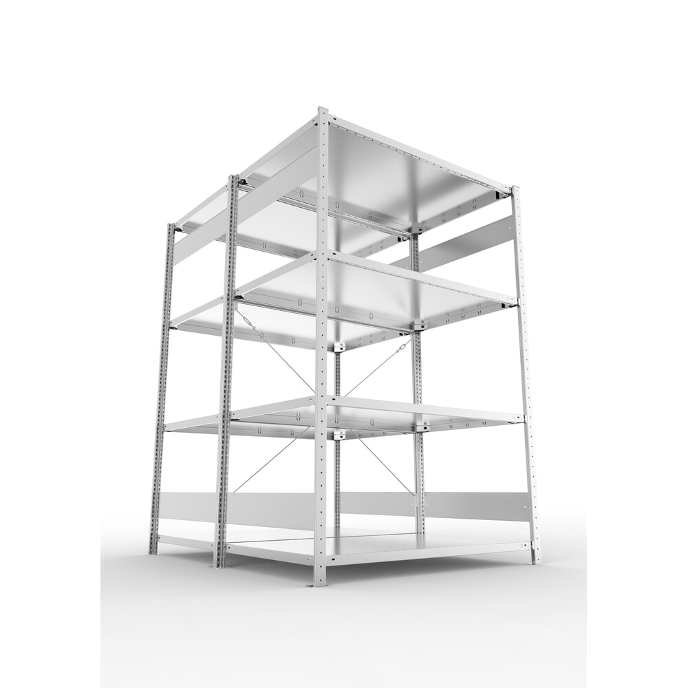 Produktabbildung Nr. 4: META Weitspannregal, doppelzeilig, GF, Fachlast 230 kg, verzinkt, HxBxT 2.000 x 1.300 x 600 mm