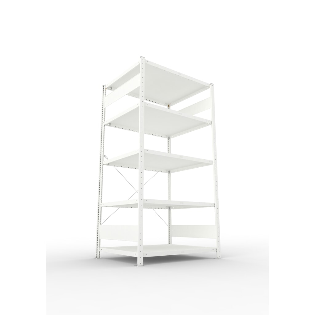META Fachbodenregal Stecksystem, GF, FL 230 kg, lichtgrau, HxBxT 2.000 x 1.300 x 500 mm Produktabbildung Nr. 4: META Fachbodenregal Stecksystem, GF, FL 230 kg, lichtgrau, HxBxT 2.000 x 1.300 x 500 mm